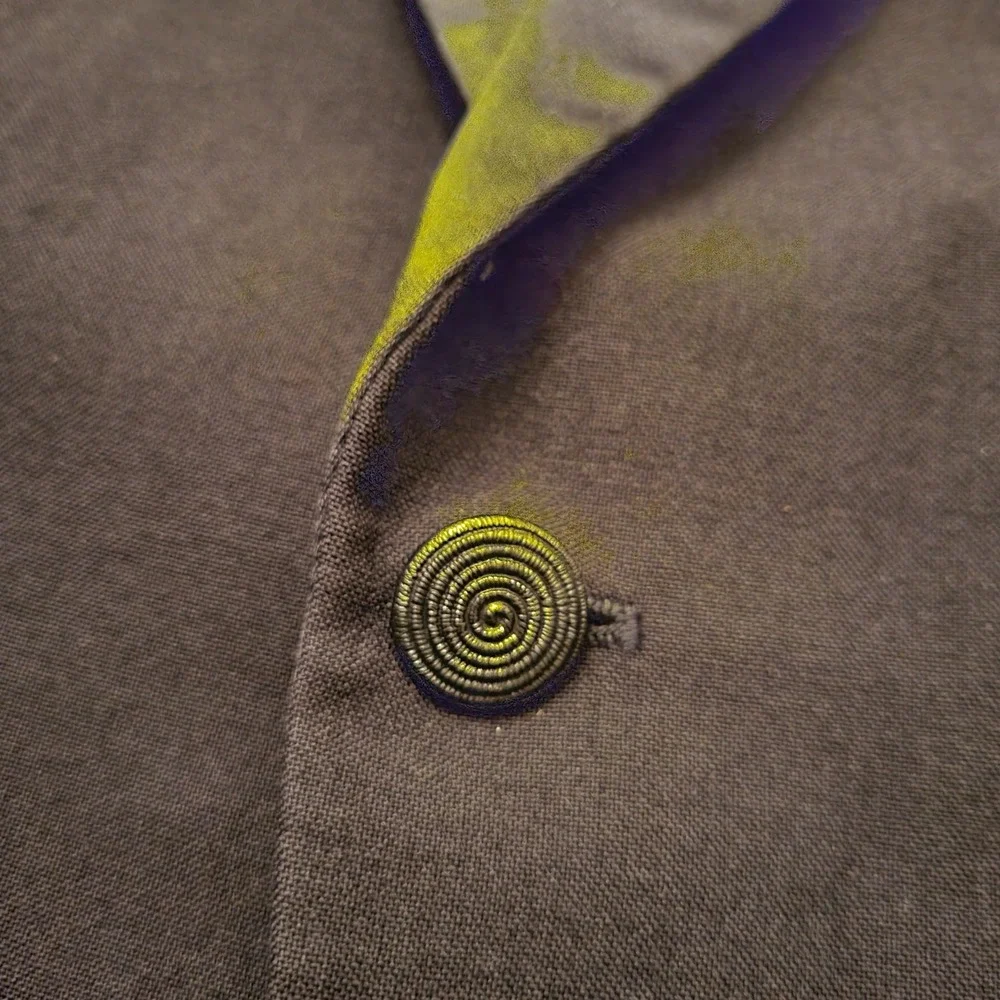 Formal 1 Vintage 42R Tuxedo Black Wool Peak Lapel Single Button Prom Formal Gala